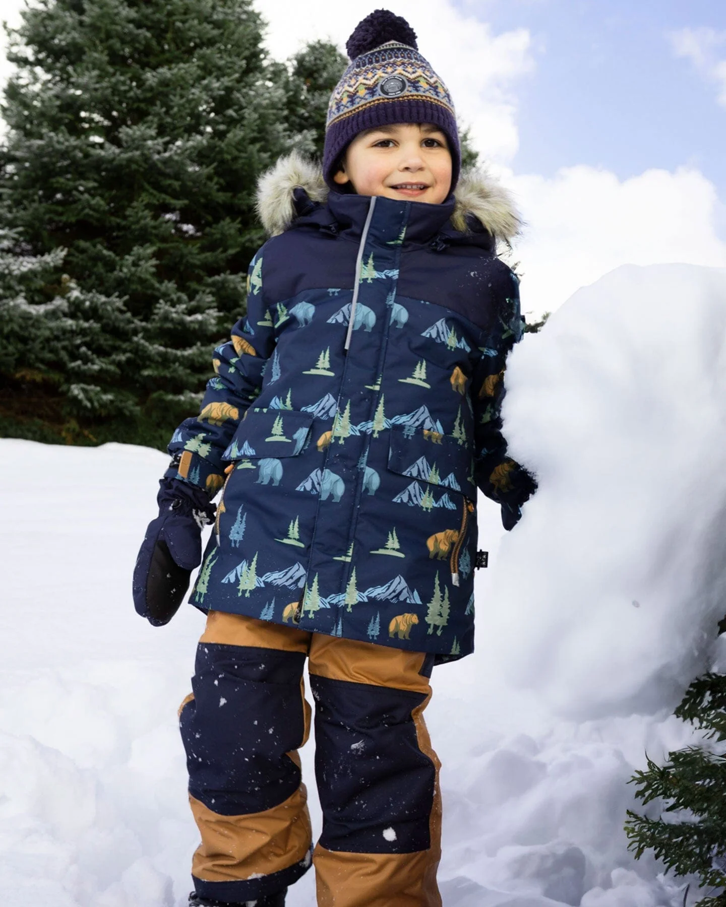 Two-Piece Discover Snowsuit Brown Sugar - Deux par Deux