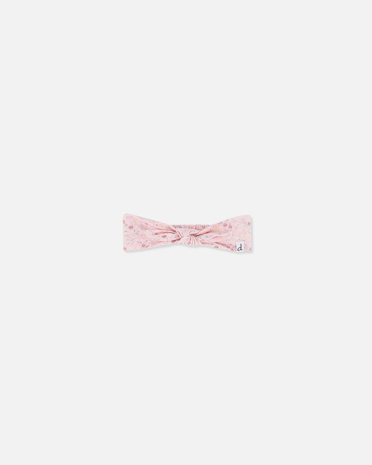 Organic Cotton Headband Printed Pink Small Flower - Deux par Deux