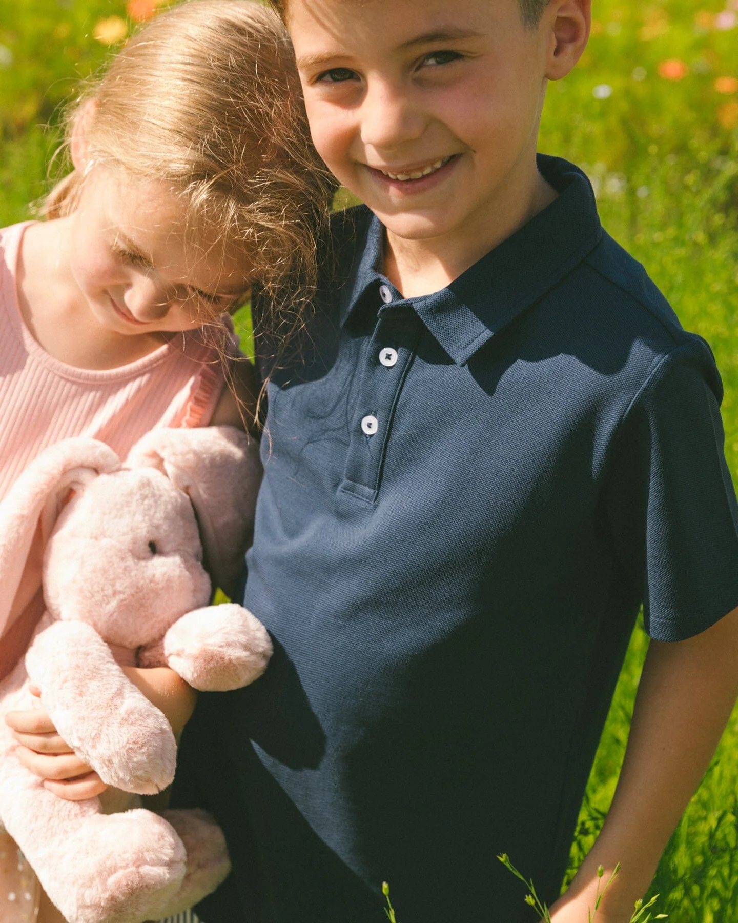 Short Sleeve Polo Shirt Navy Blue - Deux par Deux