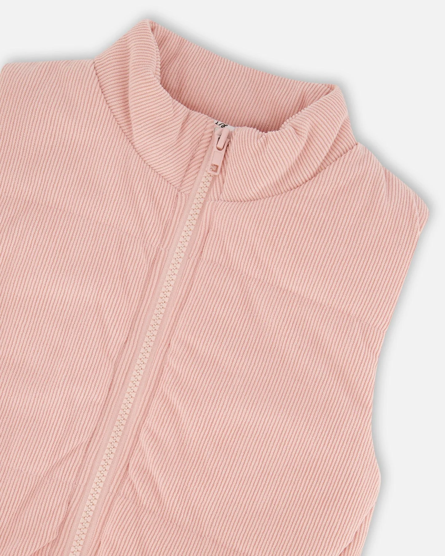 Corduroy Puffy Sleeveless Vest Dusty Pink - Deux par Deux