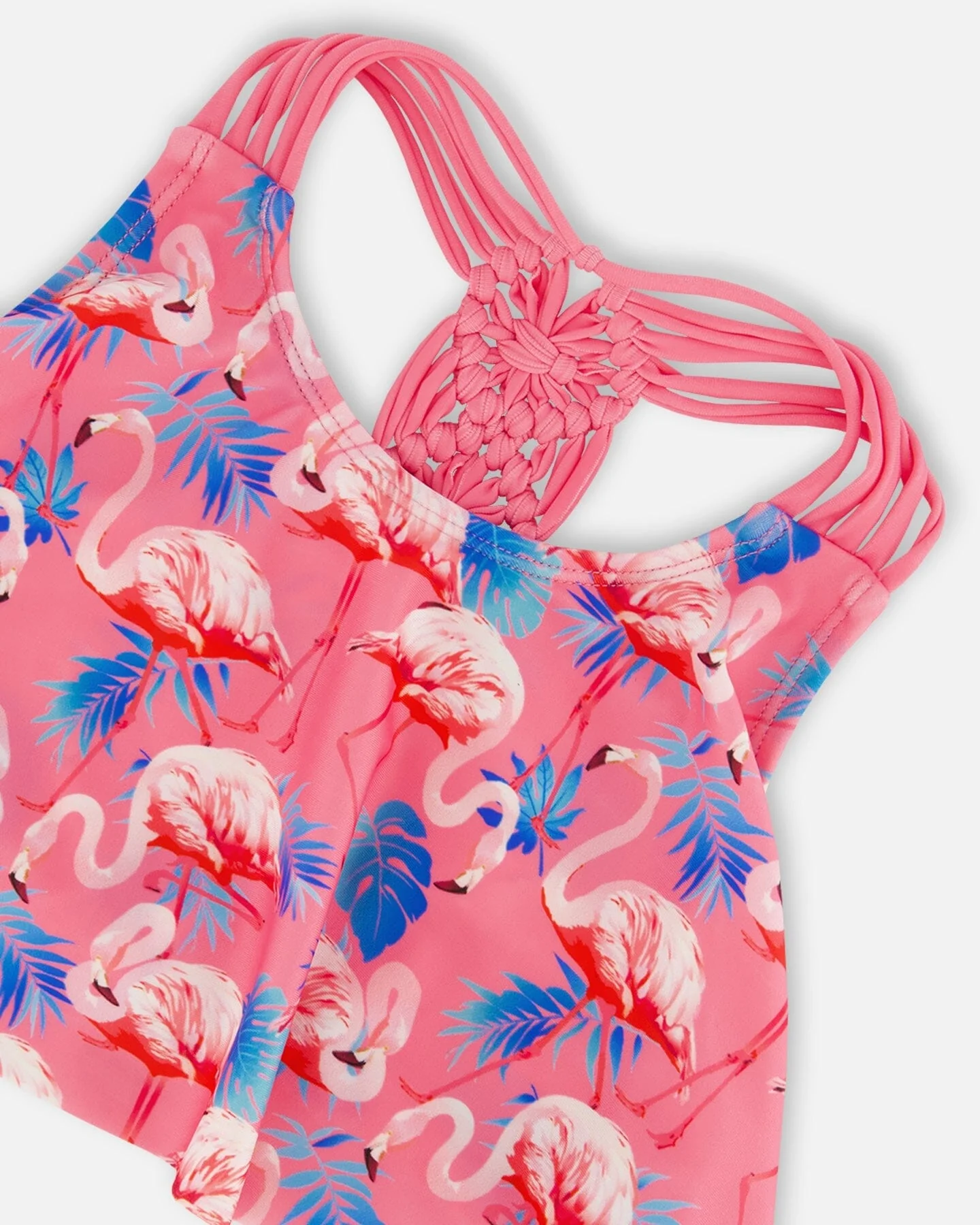 Printed Two-Piece Swimsuit Candy Pink And Pink Flamingo - Deux par Deux
