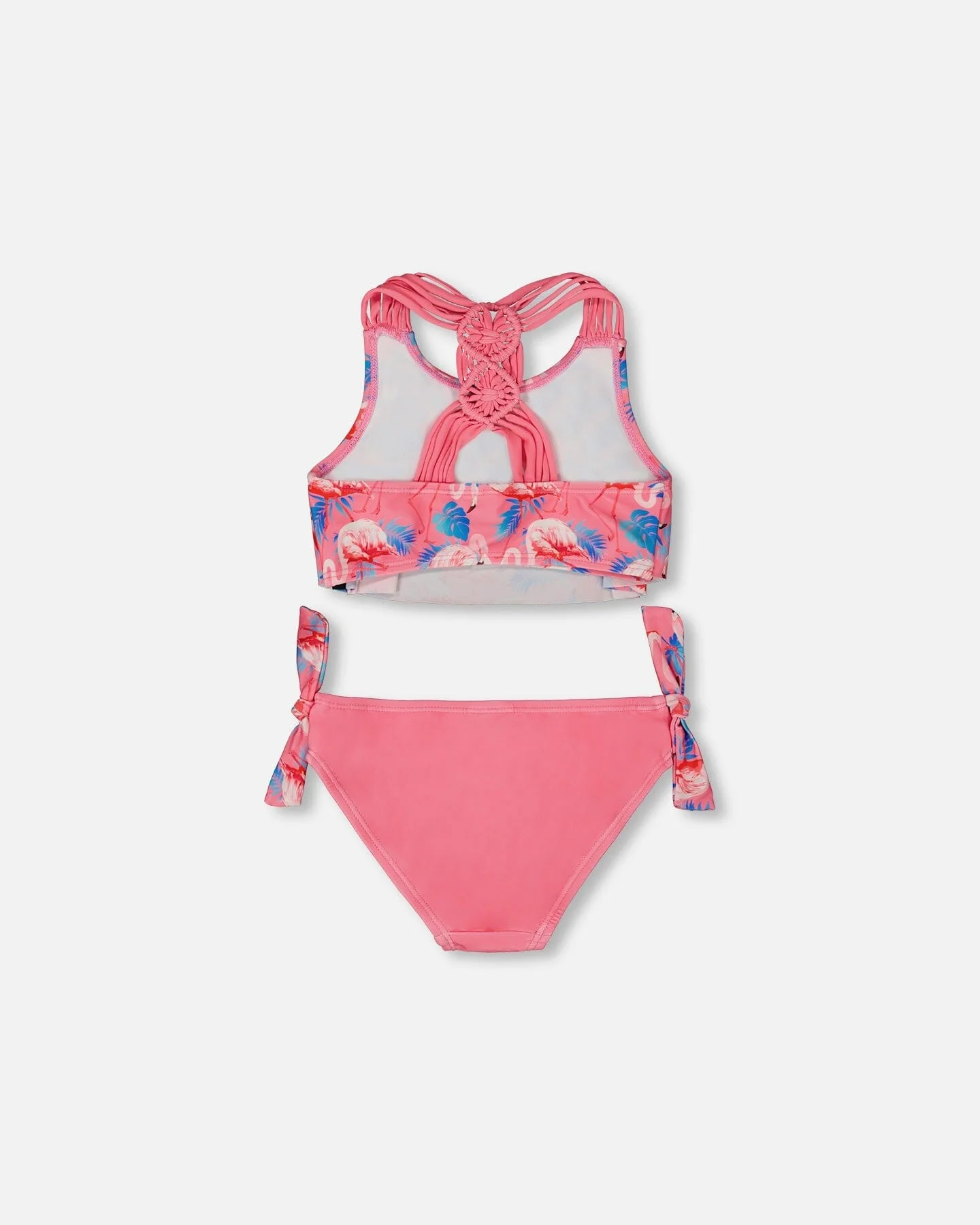 Printed Two-Piece Swimsuit Candy Pink And Pink Flamingo - Deux par Deux