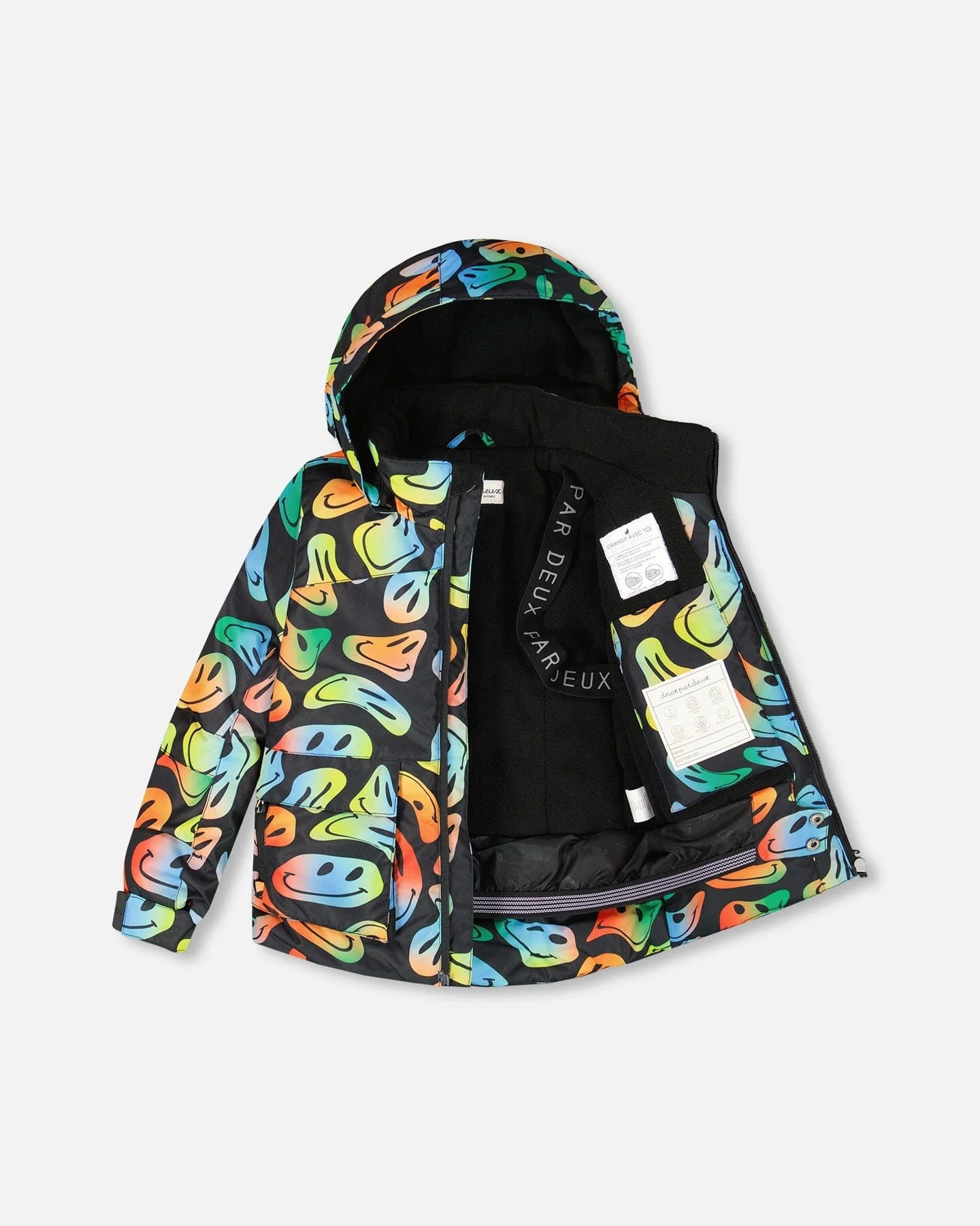 Two-Piece Play Snowsuit With Allover Print Jacket Smiley Face - Deux par Deux