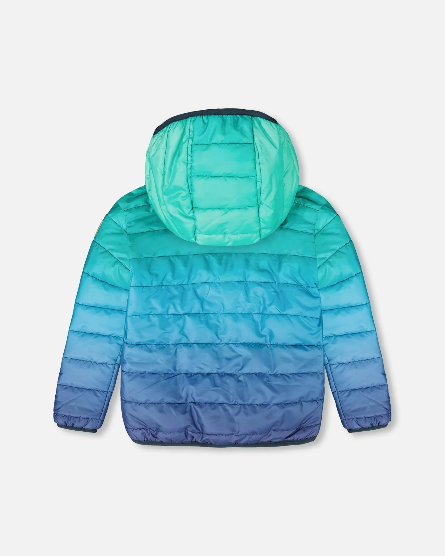 Quilted Mid-Season Jacket Green And Blue Gradient - Deux par Deux