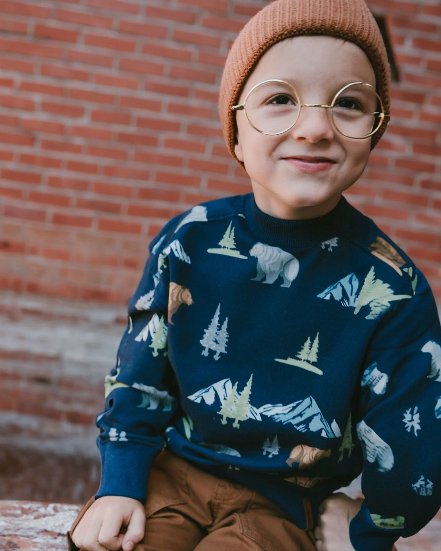 Pullover Fleece Sweatshirt Navy Animal Print - Deux par Deux