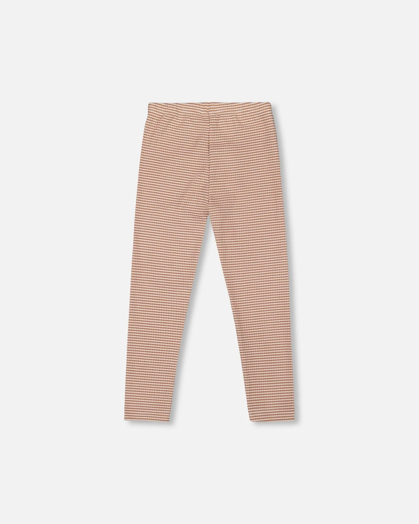Rib Striped Leggings Beige And Off-White - Deux par Deux