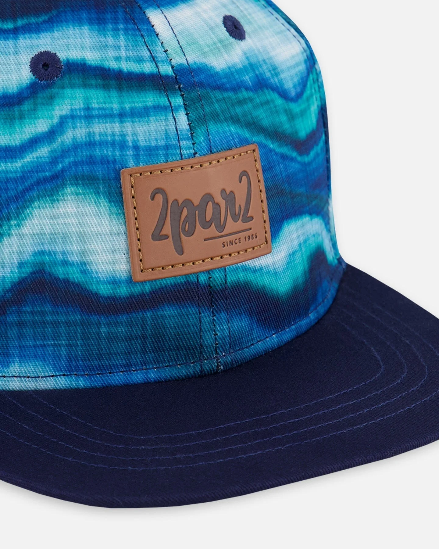 Printed Cap Blue Wave And Black - Deux par Deux