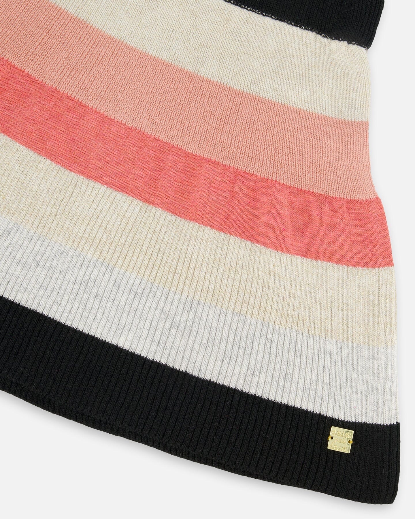 Striped Knit Skirt Beige Black And Pink - Deux par Deux