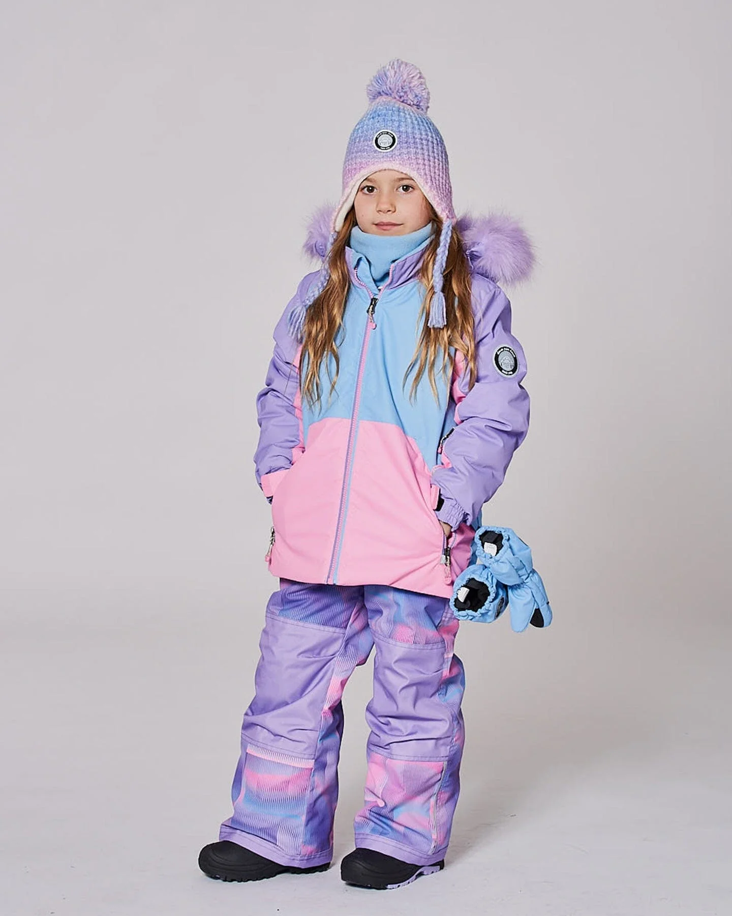 Two-Piece Play Snowsuit Purple Geo - Deux par Deux