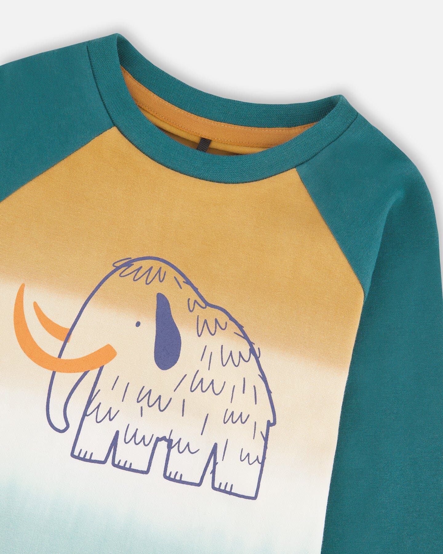 Organic Cotton Jersey Raglan Sleeve T-Shirt Forest Green - Deux par Deux