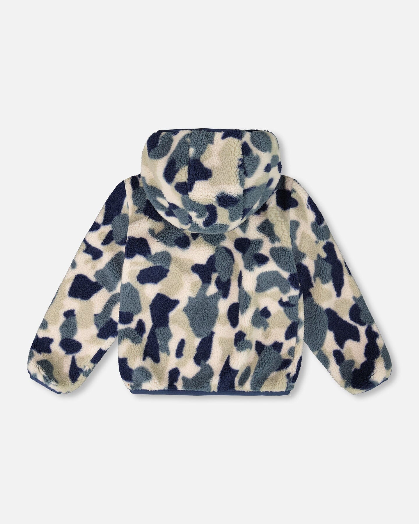 Reversible Mid-Season Sherpa Jacket Blue Camo - Deux par Deux