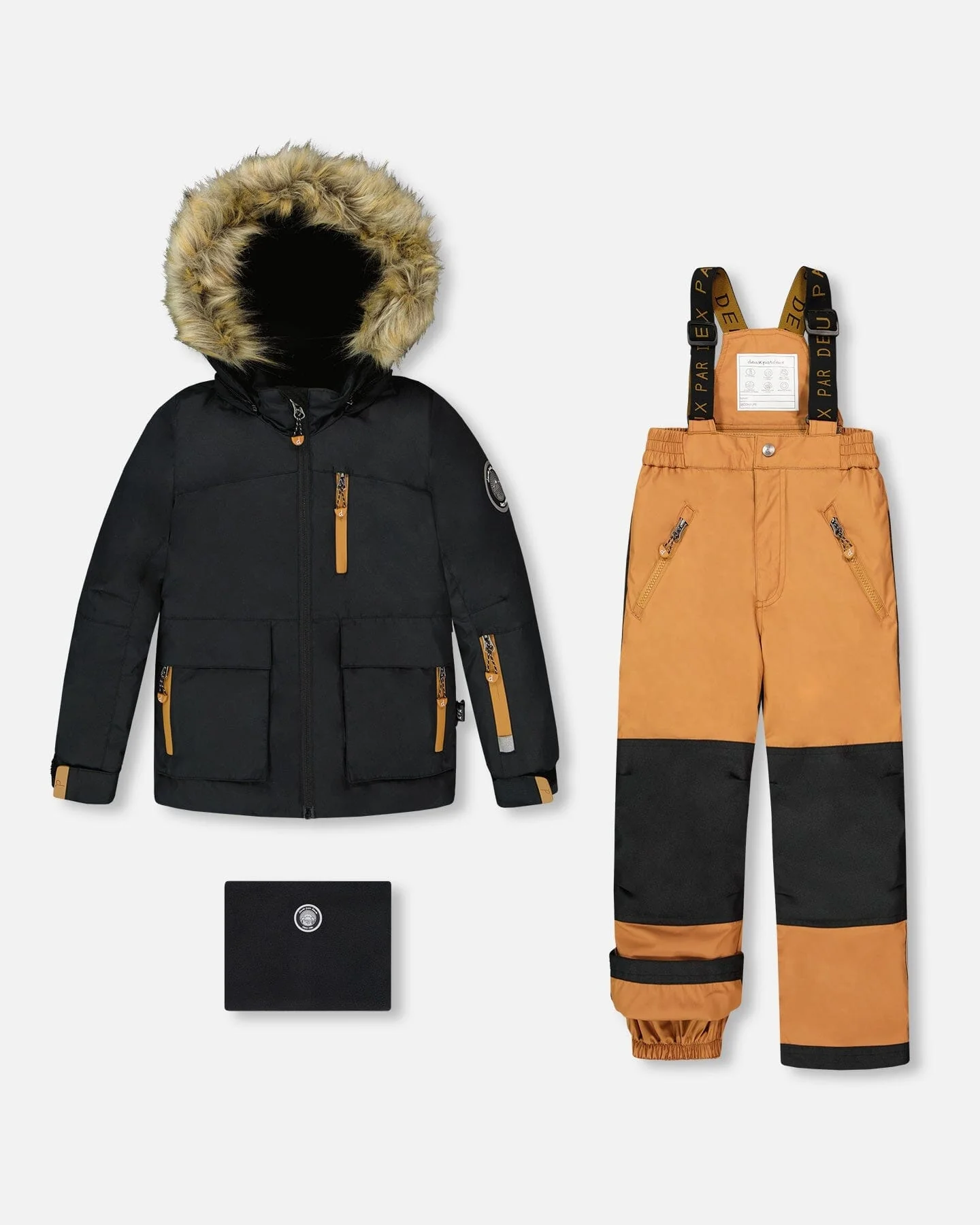Two-Piece Play Snowsuit With Contrast Jacket Brown Sugar - Deux par Deux
