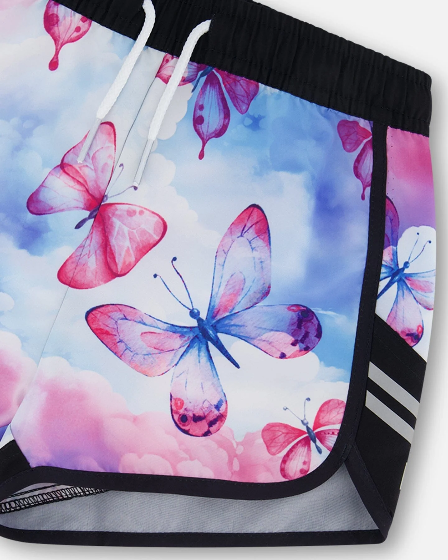 Printed Athletic Short Pink, Blue And Butterflies - Deux par Deux