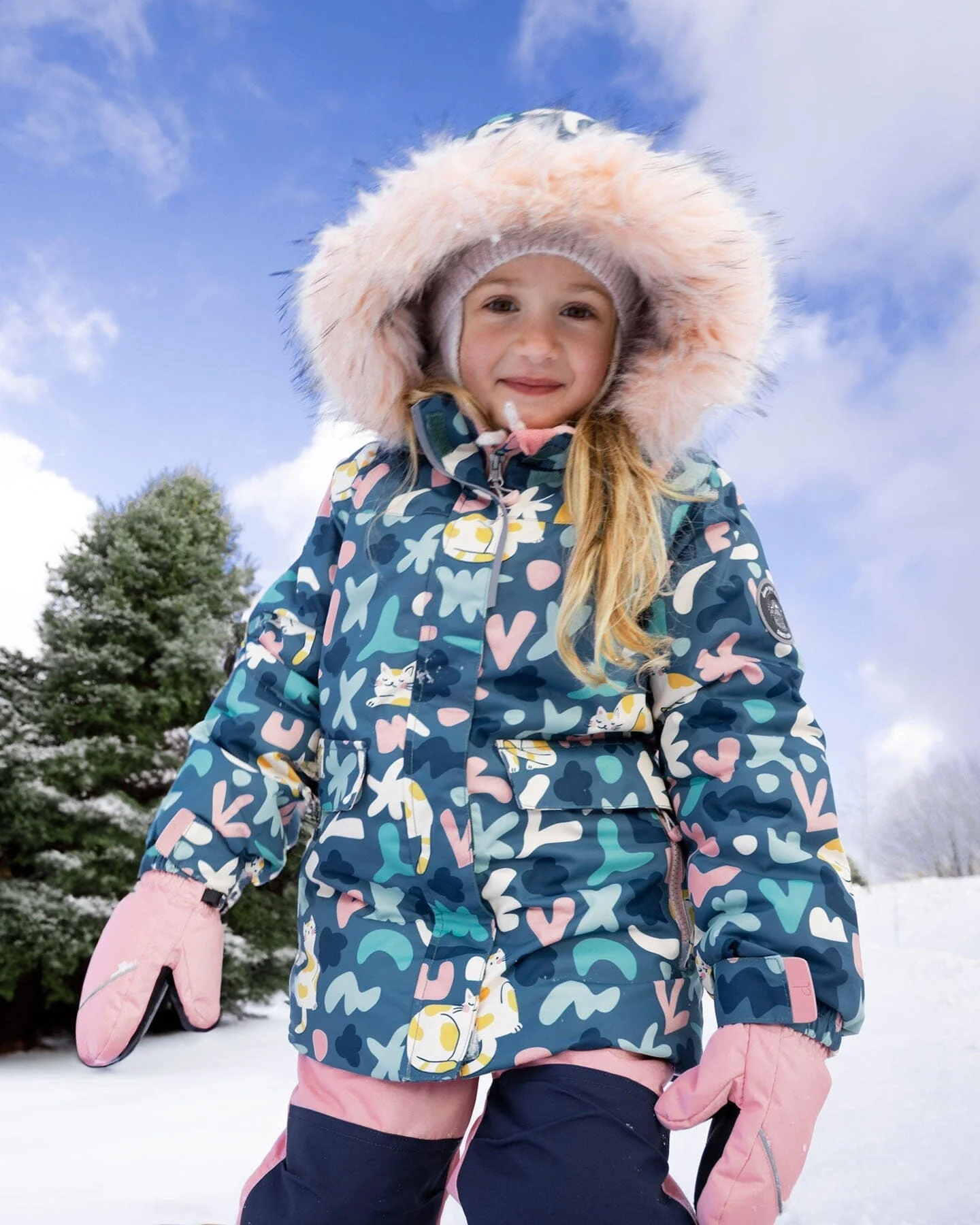 Two-Piece Discover Snowsuit With Printed Jacket Dusty Pink - Deux par Deux