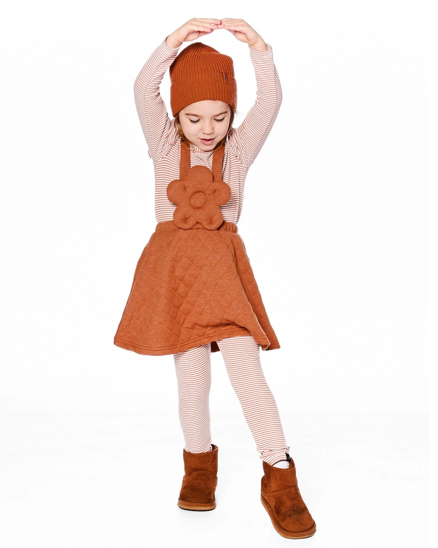 Rib Striped Leggings Beige And Off-White - Deux par Deux