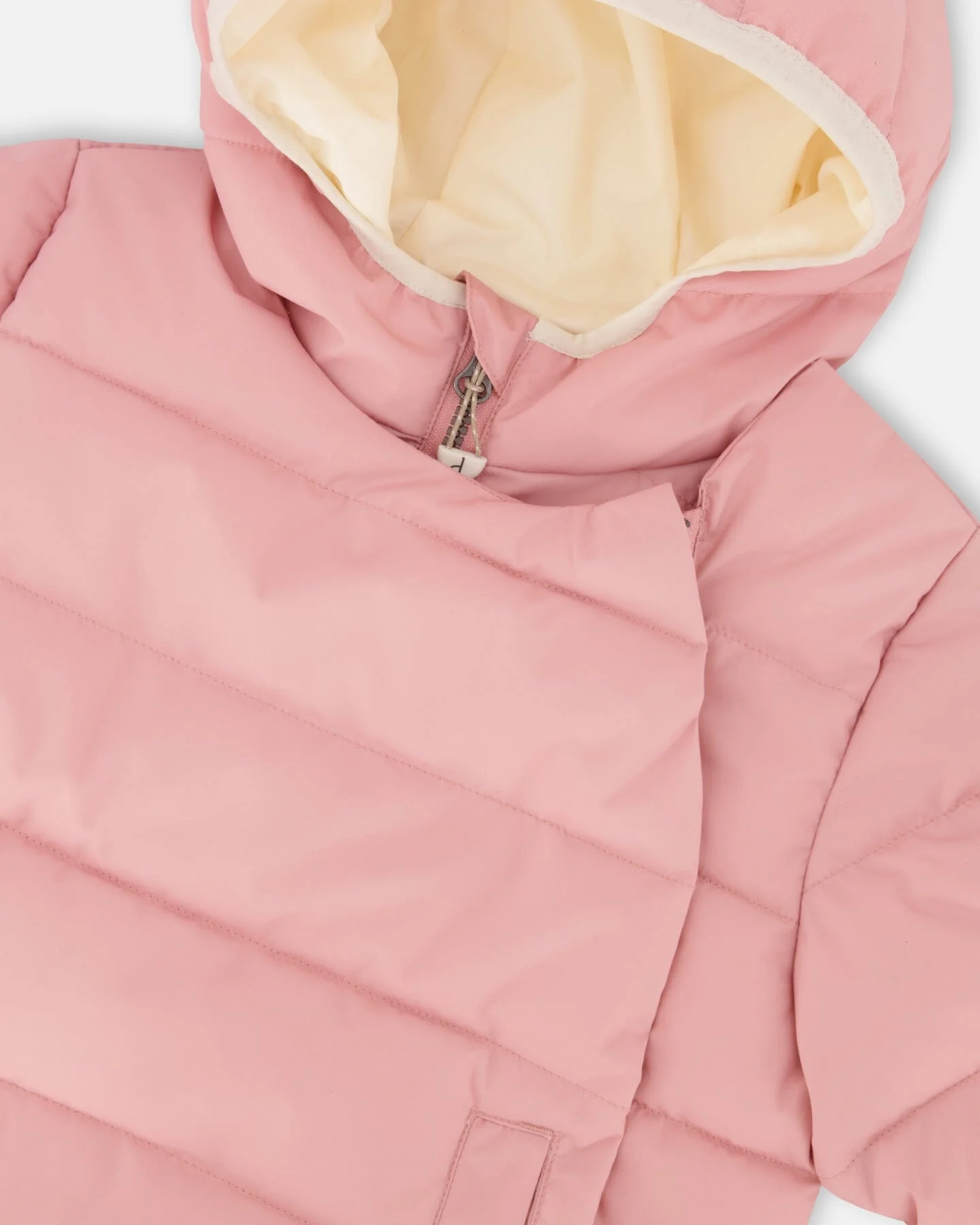 Compressible Winter Puffy Coat Designed For Car Seat Dusty Pink - Deux par Deux