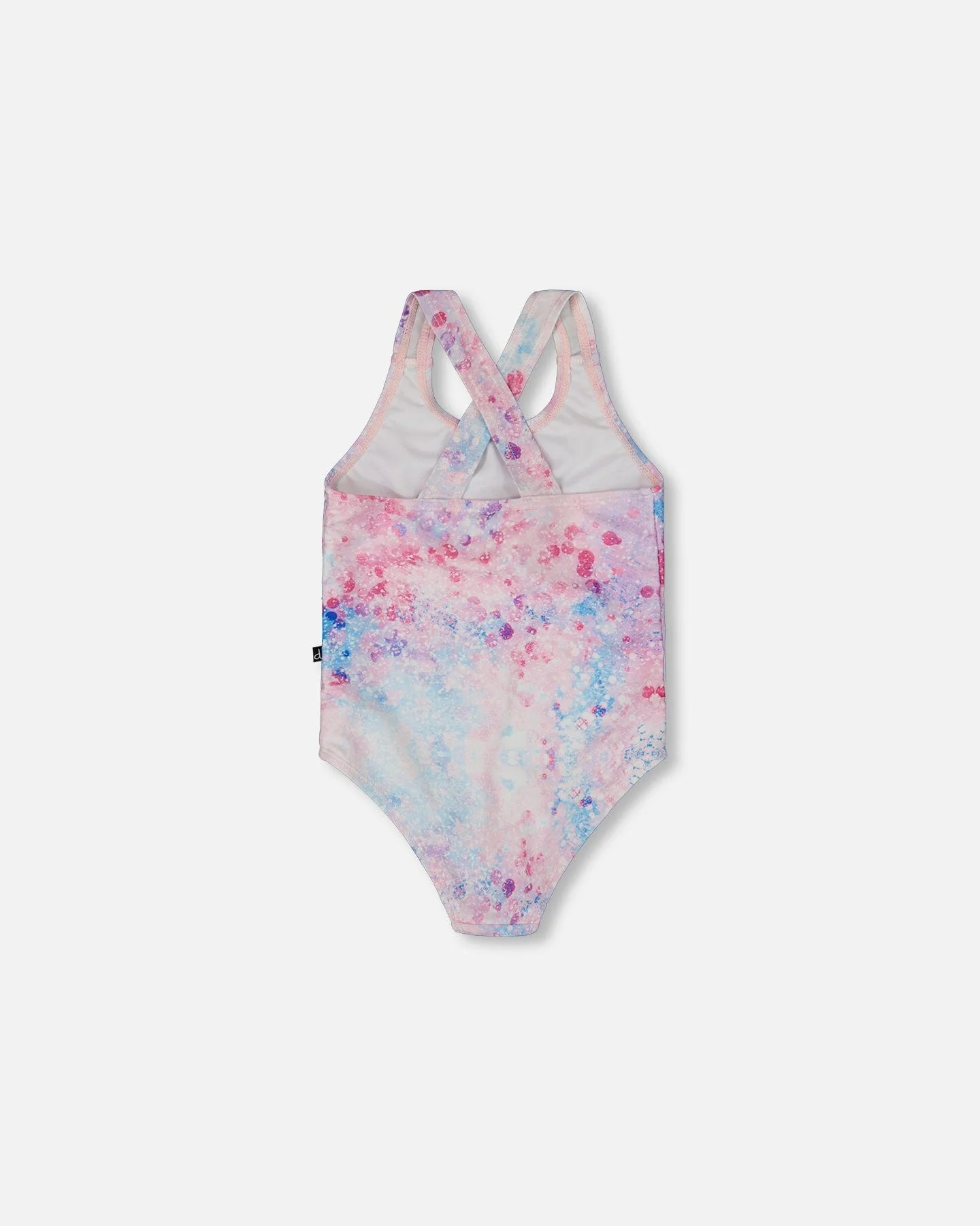 Printed One-Piece Swimsuit Pink Butterflies With Bubble Effects - Deux par Deux