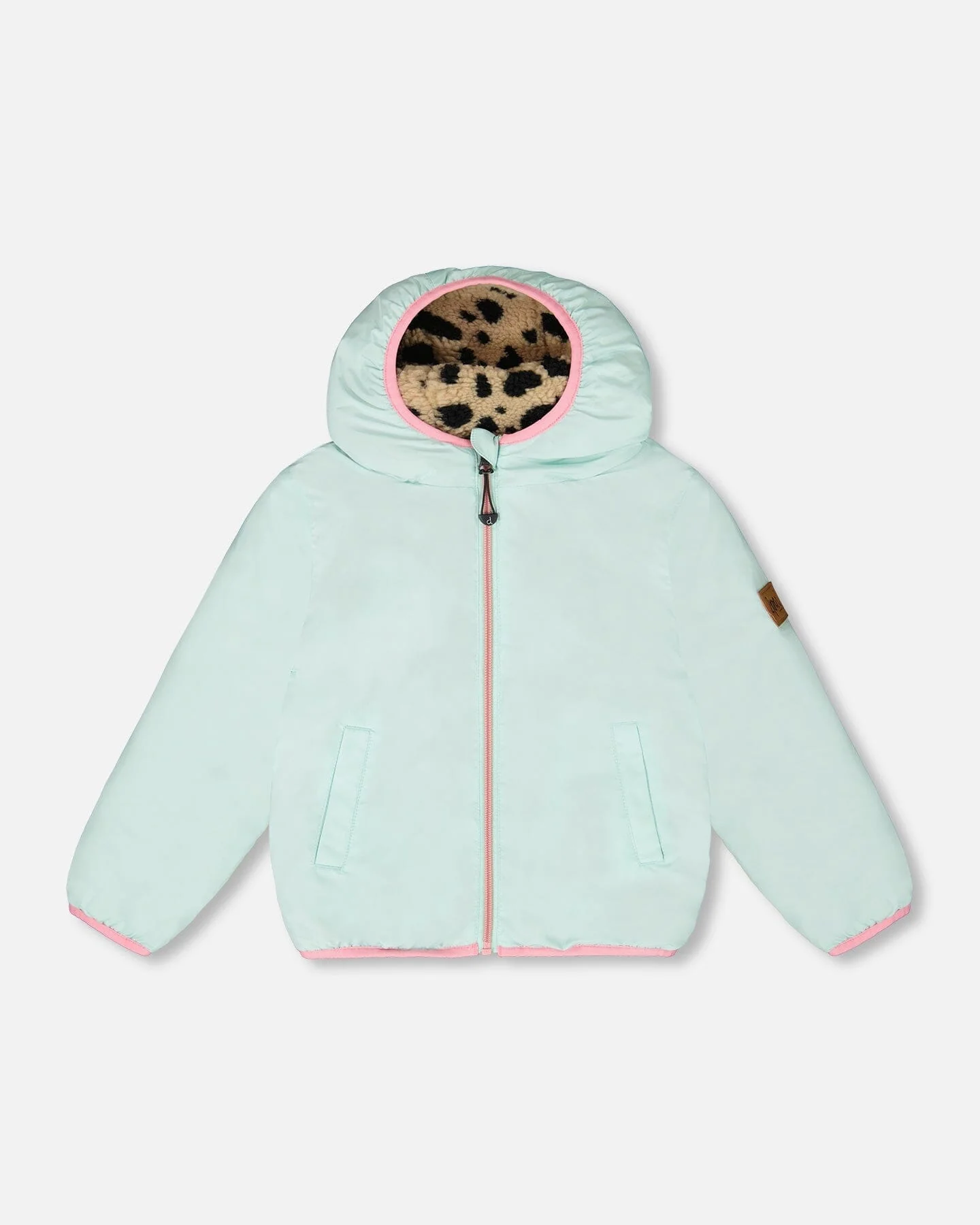 Reversible Mid-Season Sherpa Jacket Leopard - Deux par Deux