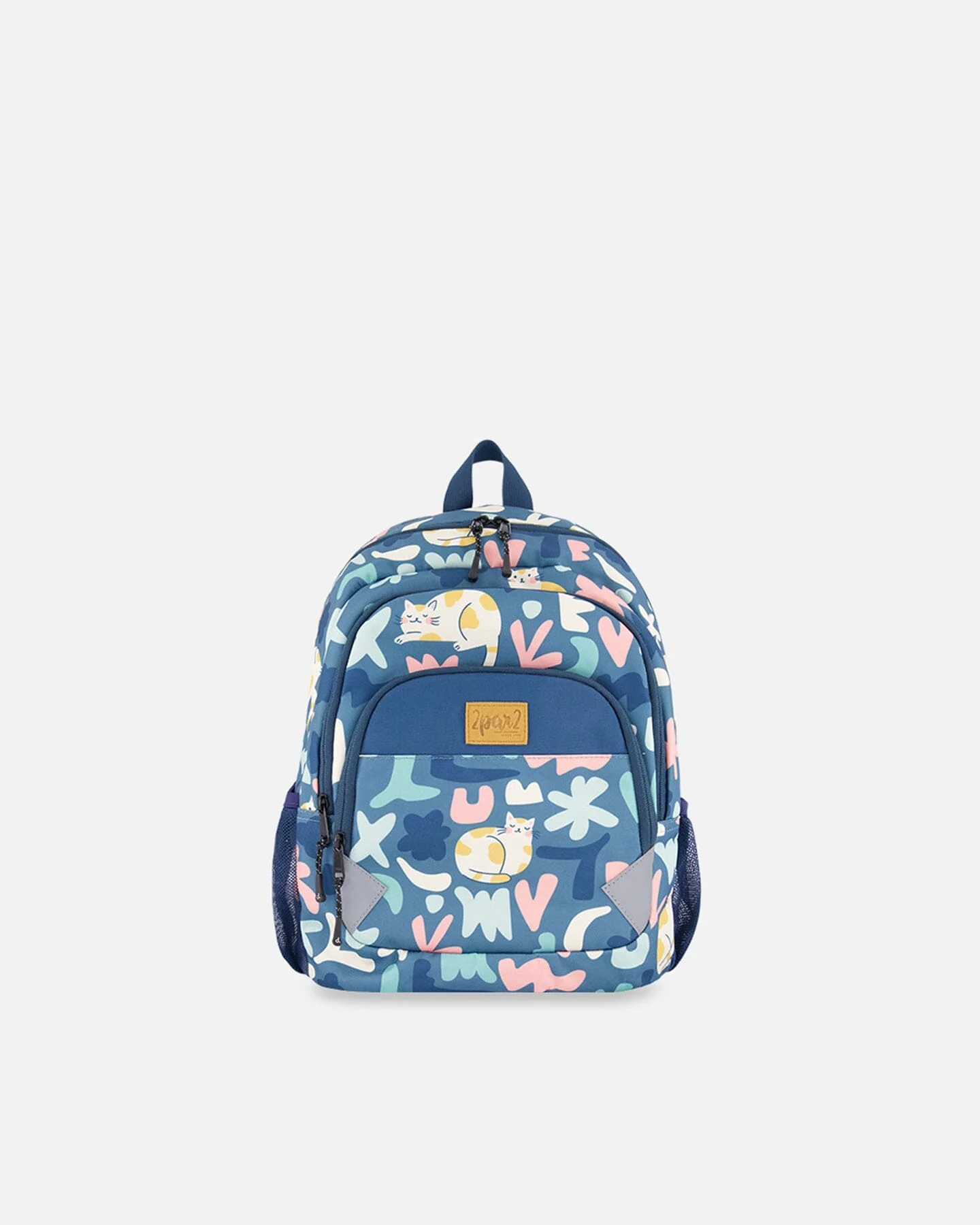 Little Kids Backpack Green Cat Print - Deux par Deux