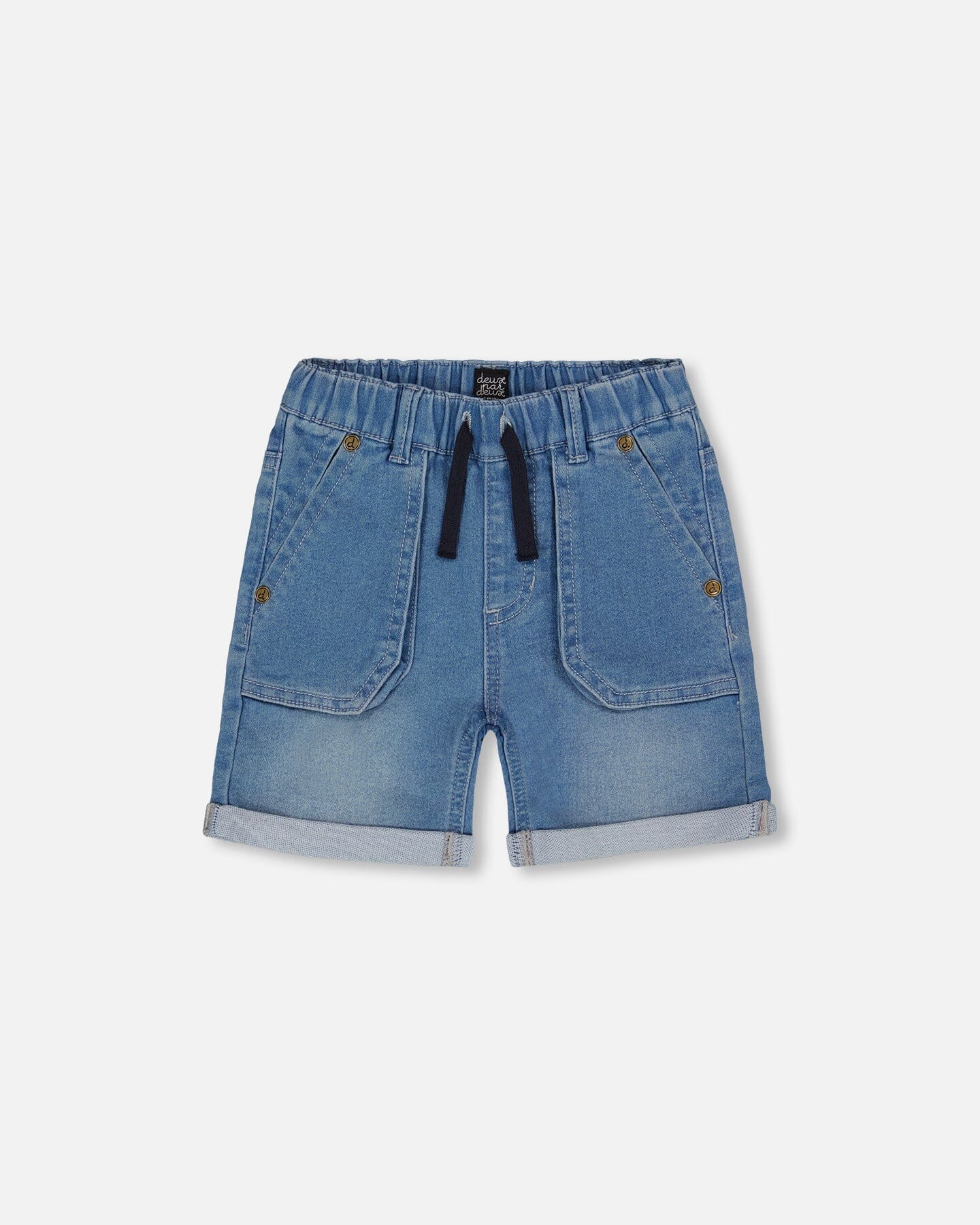 French Terry Denim Short Denim Blue - Deux par Deux