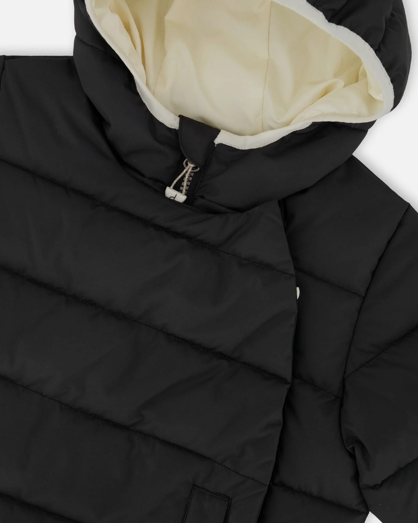 Compressible Winter Puffy Coat Designed For Car Seat Black - Deux par Deux