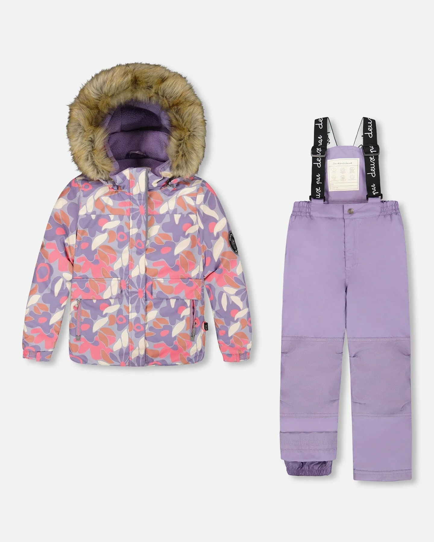 Two-Piece Discover Snowsuit With Printed Jacket Purple Gray - Deux par Deux