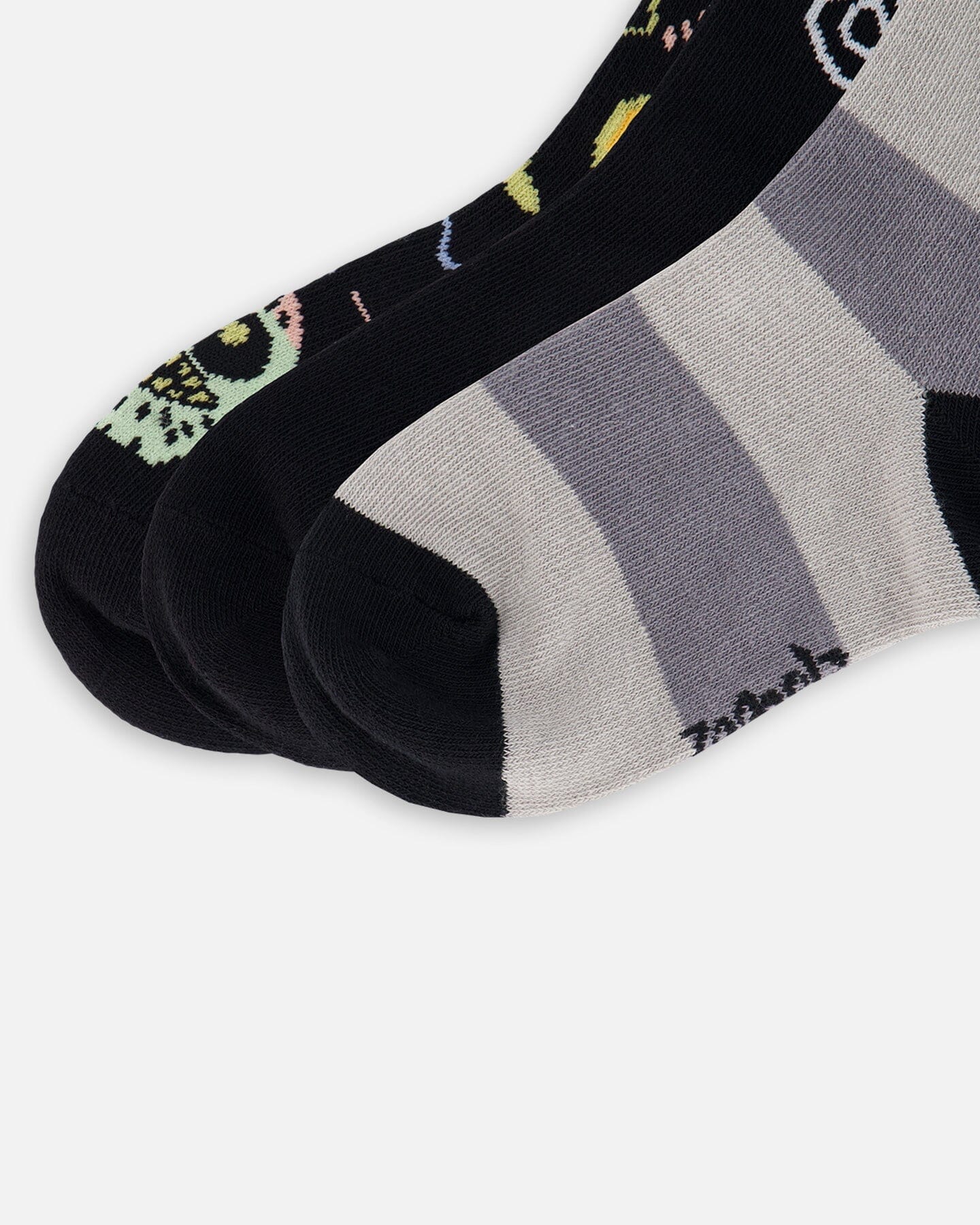 3-Pack Knit Socks Black - Deux par Deux