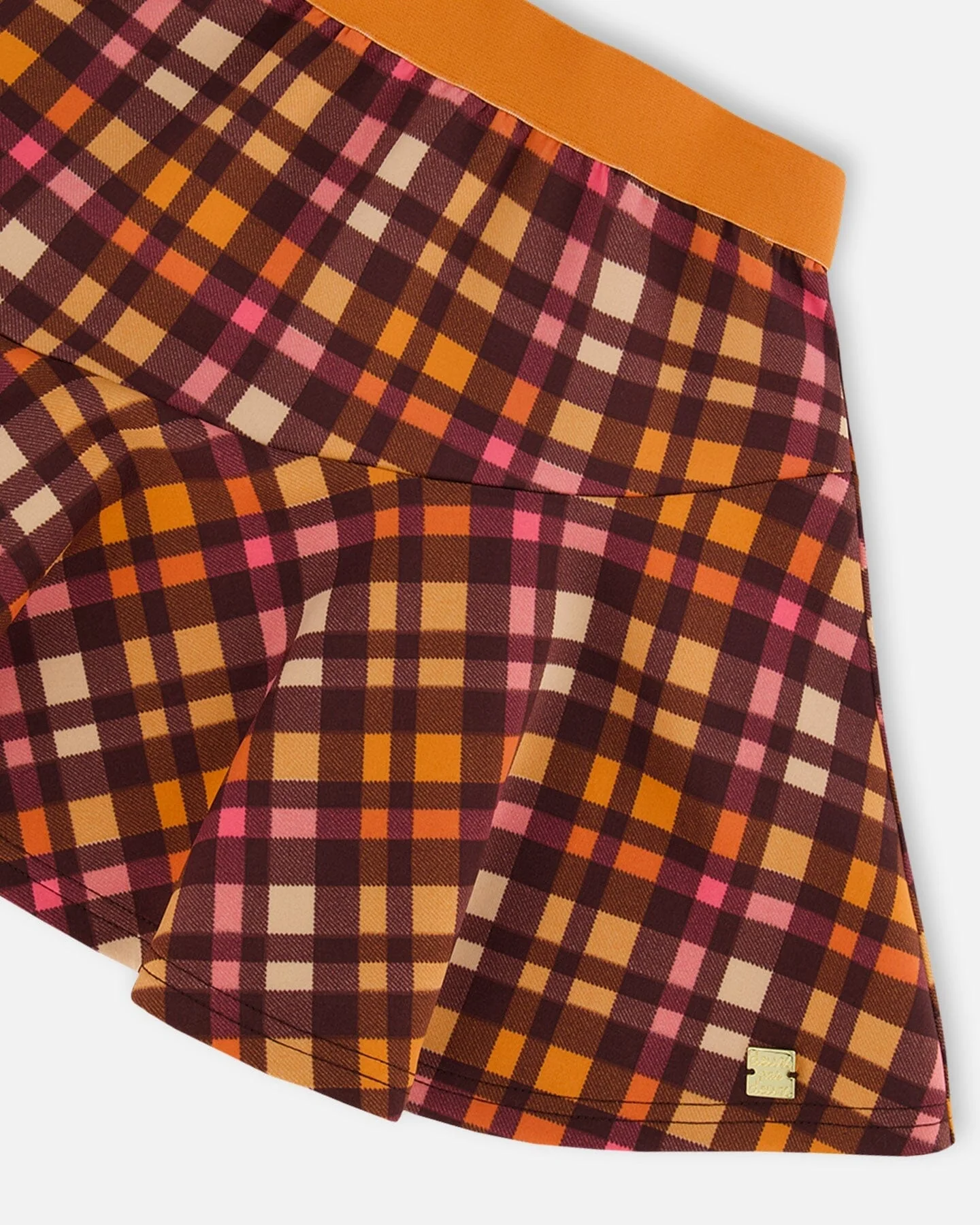 Milano Skirt Plaid Magenta And Brown - Deux par Deux