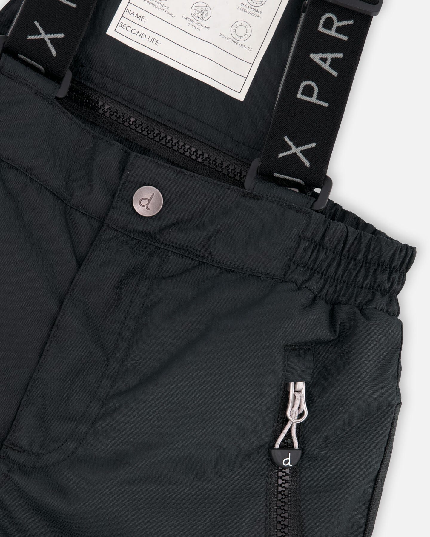 Two-Piece Play Snowsuit With Printed Jacket And Solid Pant Black - Deux par Deux