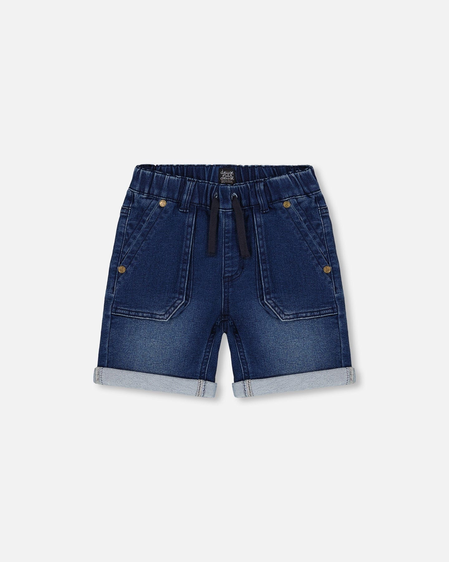 French Terry Denim Short Dark Denim Blue - Deux par Deux