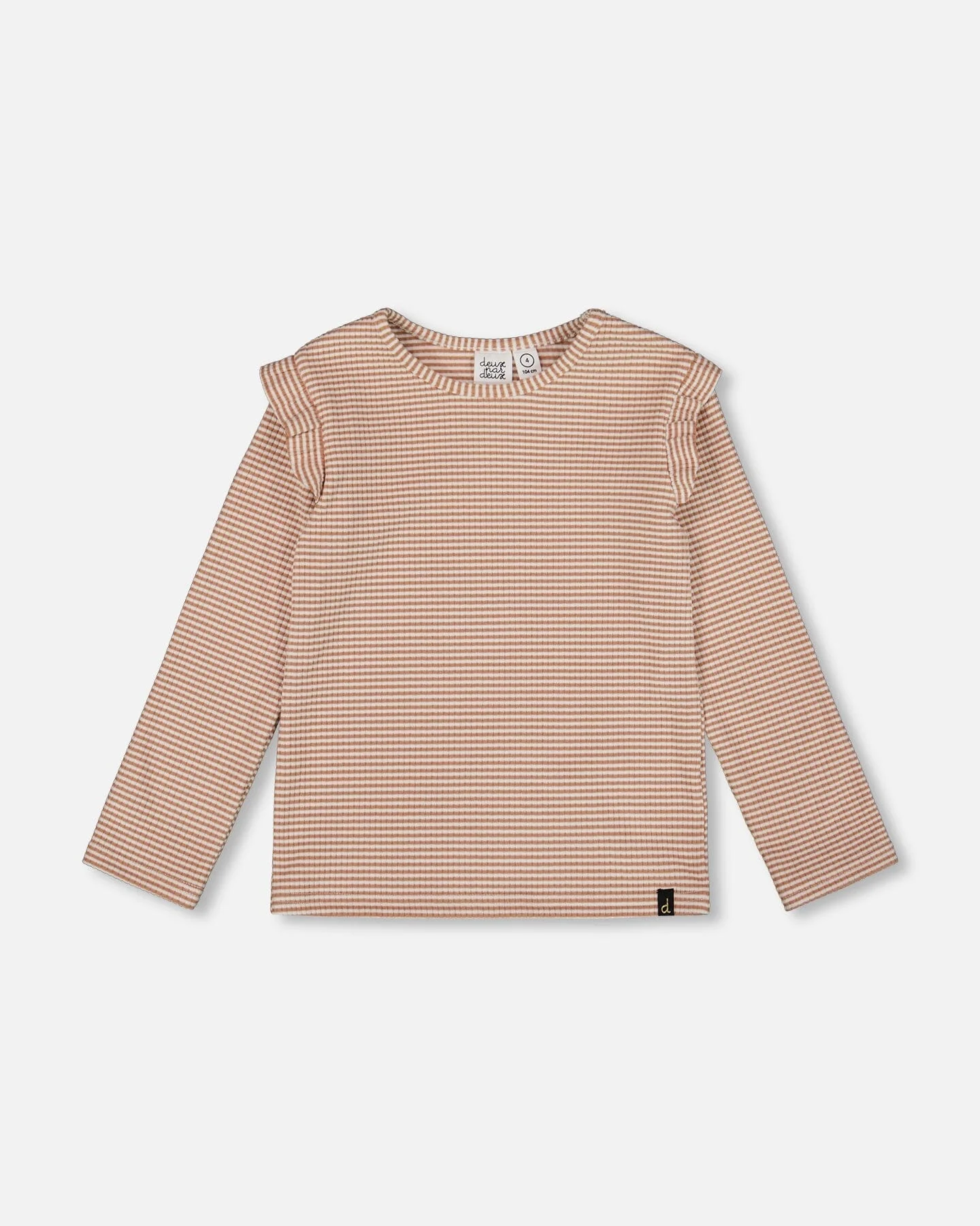 Rib Striped Top Beige And Off-White - Deux par Deux