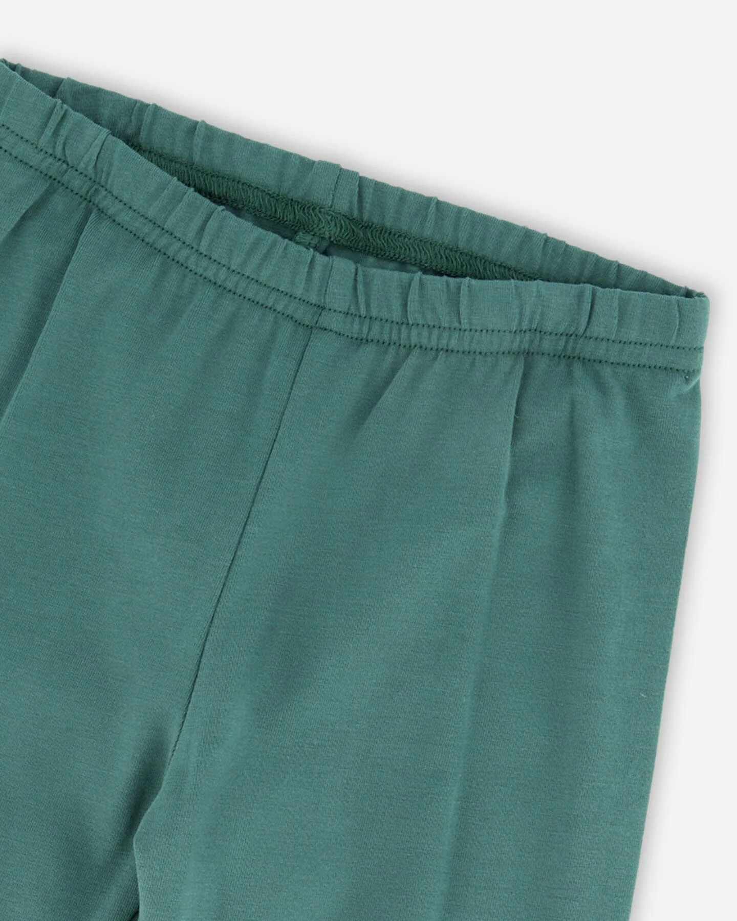 Leggings Dark Green With Flower Print - Deux par Deux