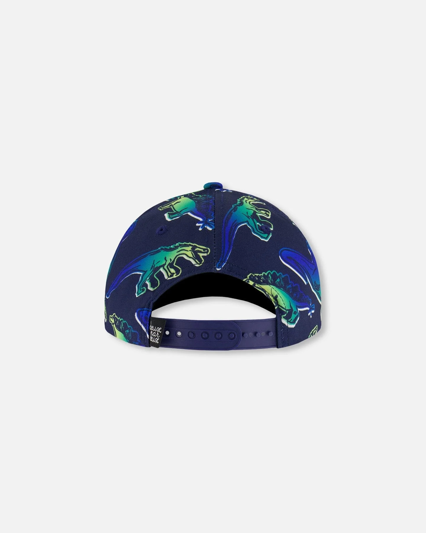 Printed Cap Blue And Green Dino On Navy - Deux par Deux