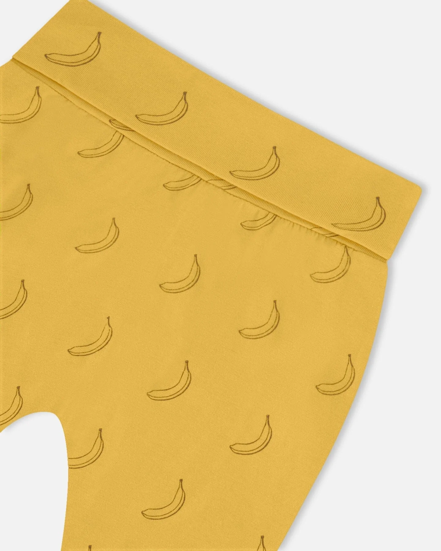 Printed Organic Cotton Top And Pant Set Yellow Bananas And Brown - Deux par Deux