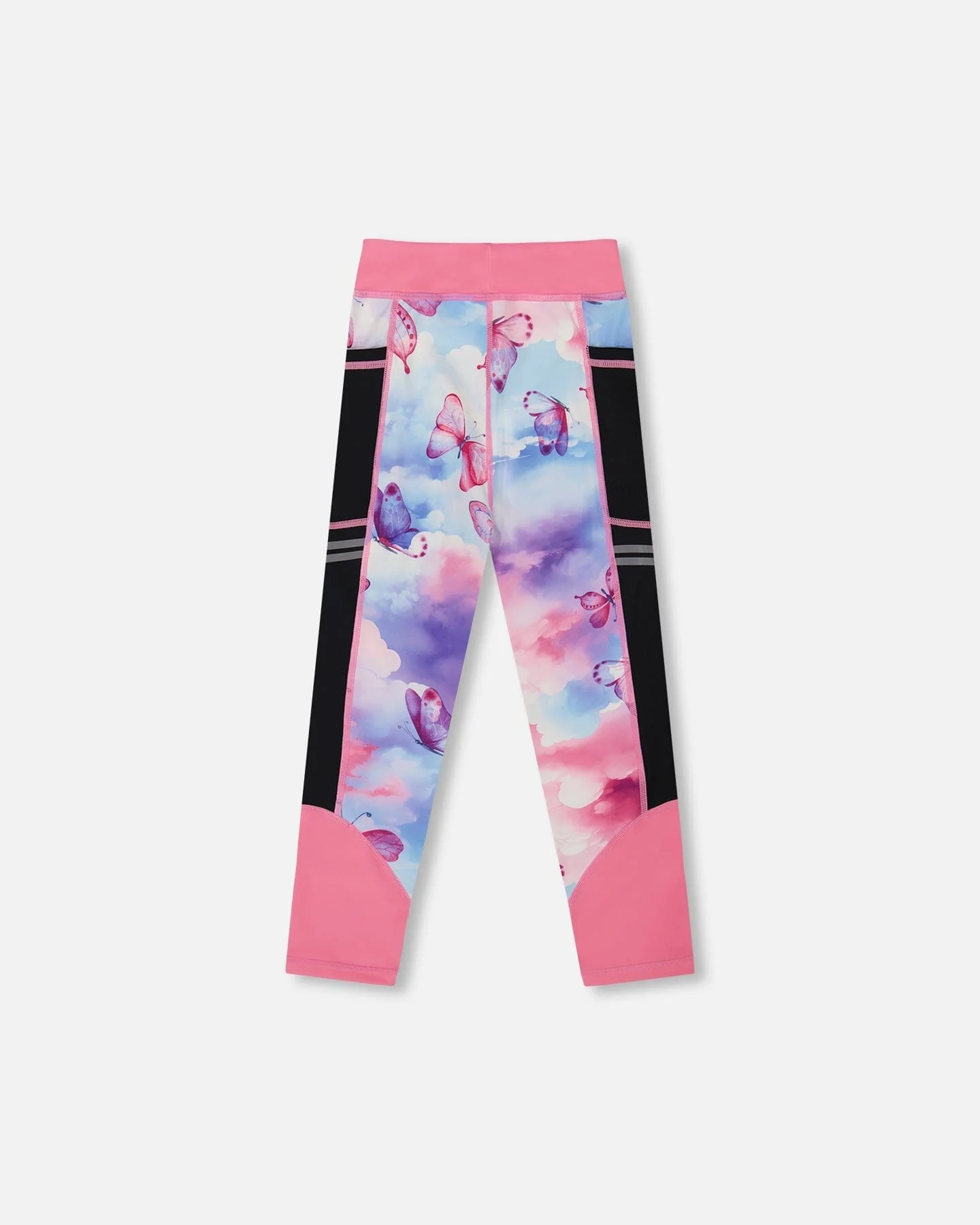 Printed Athletic Leggings Pink, Blue And Butterflies - Deux par Deux
