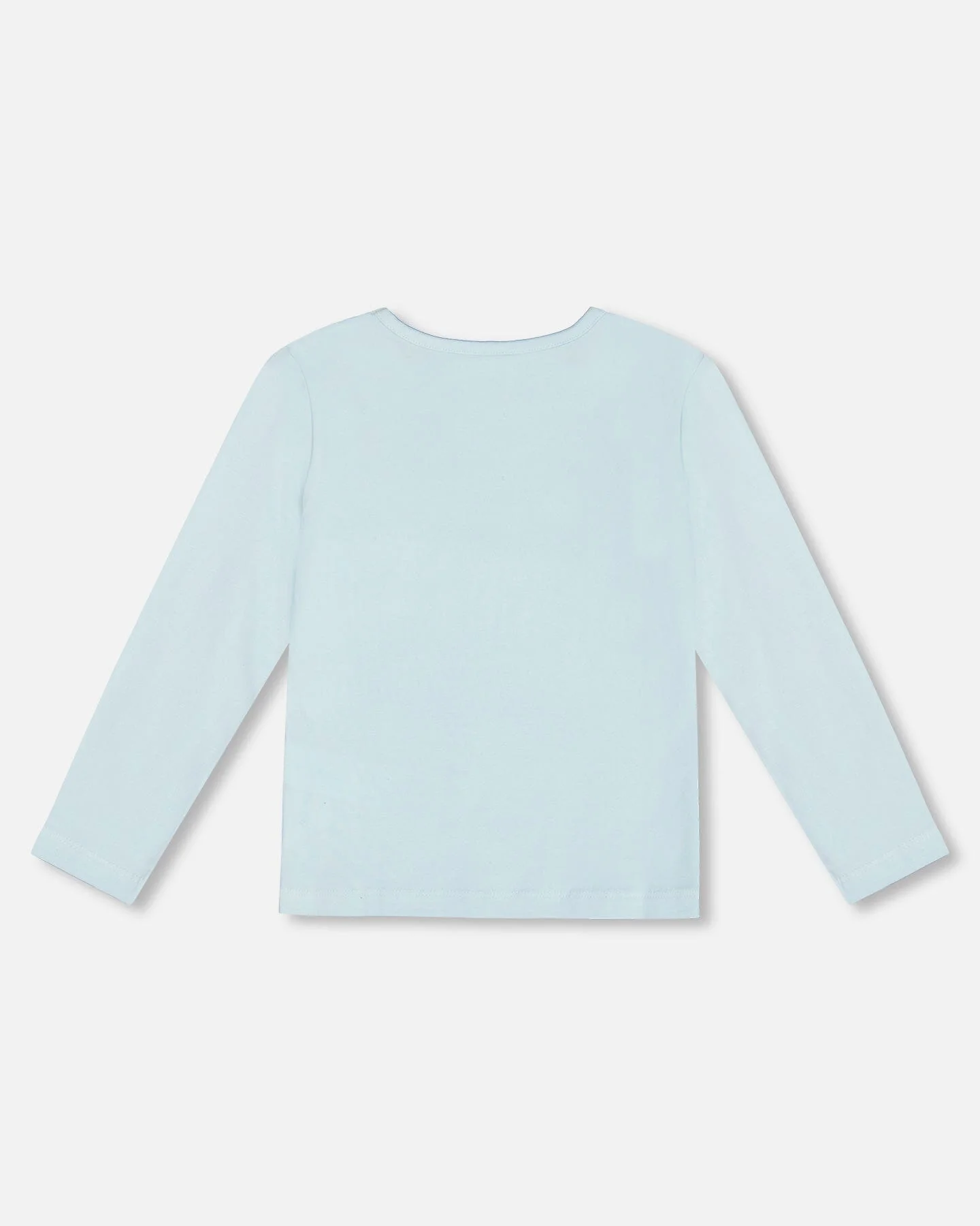 Organic Cotton T-Shirt With Print Light Blue - Deux par Deux