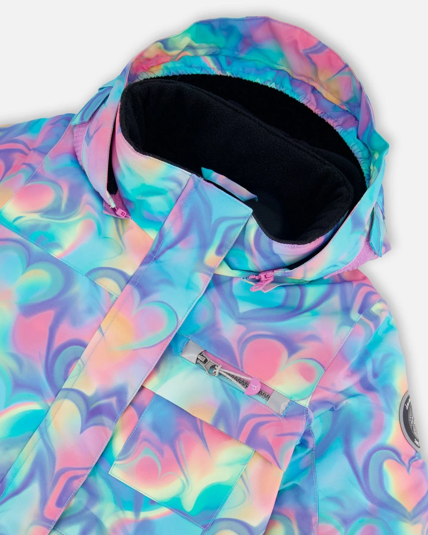 One-Piece Play Snowsuit Rainbow Heart Print - Deux par Deux