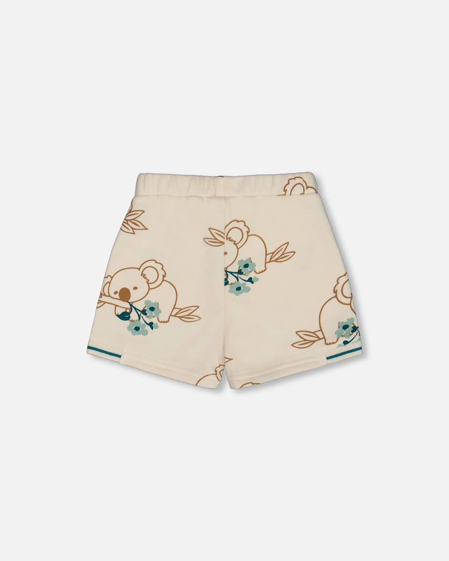 Printed French Terry Short Off-White And Koala - Deux par Deux