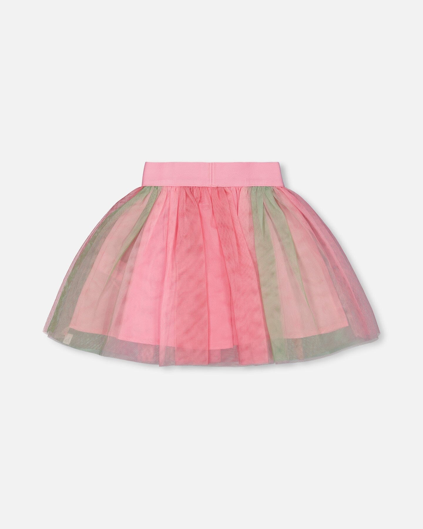 Printed Mesh Skirt Pink And Green - Deux par Deux