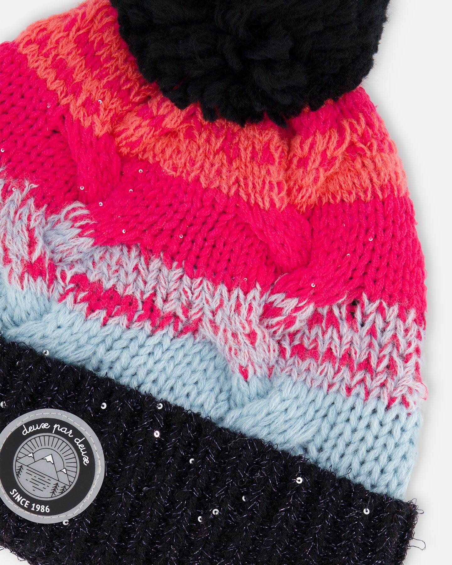 Knit Hat Gradient Blue, Coral And Fuschia - Deux par Deux