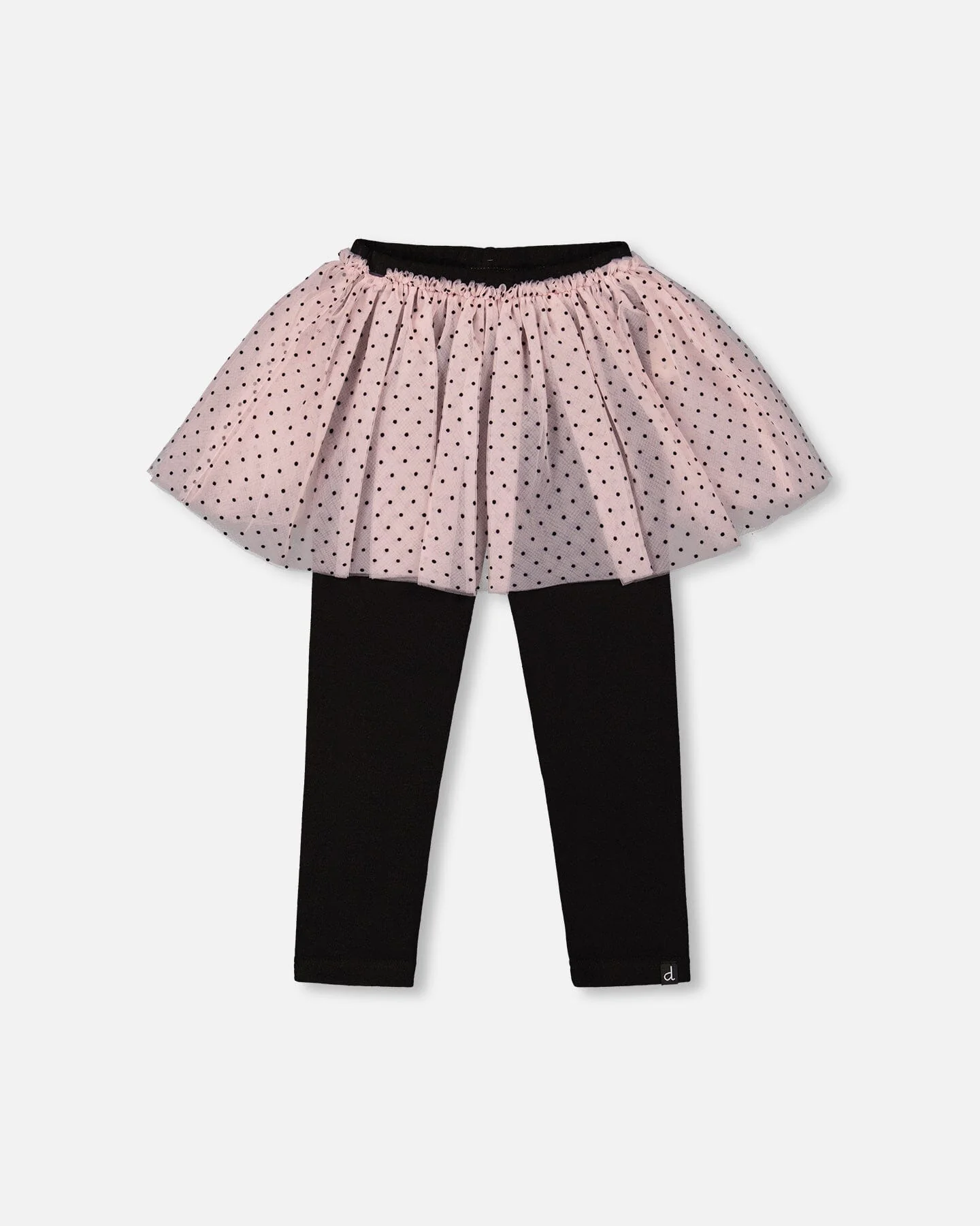 Leggings With Tulle Skirt Pink And Black - Deux par Deux