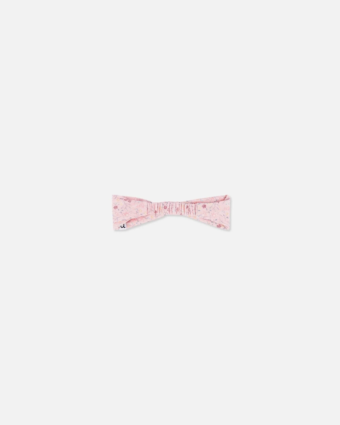 Organic Cotton Headband Printed Pink Small Flower - Deux par Deux