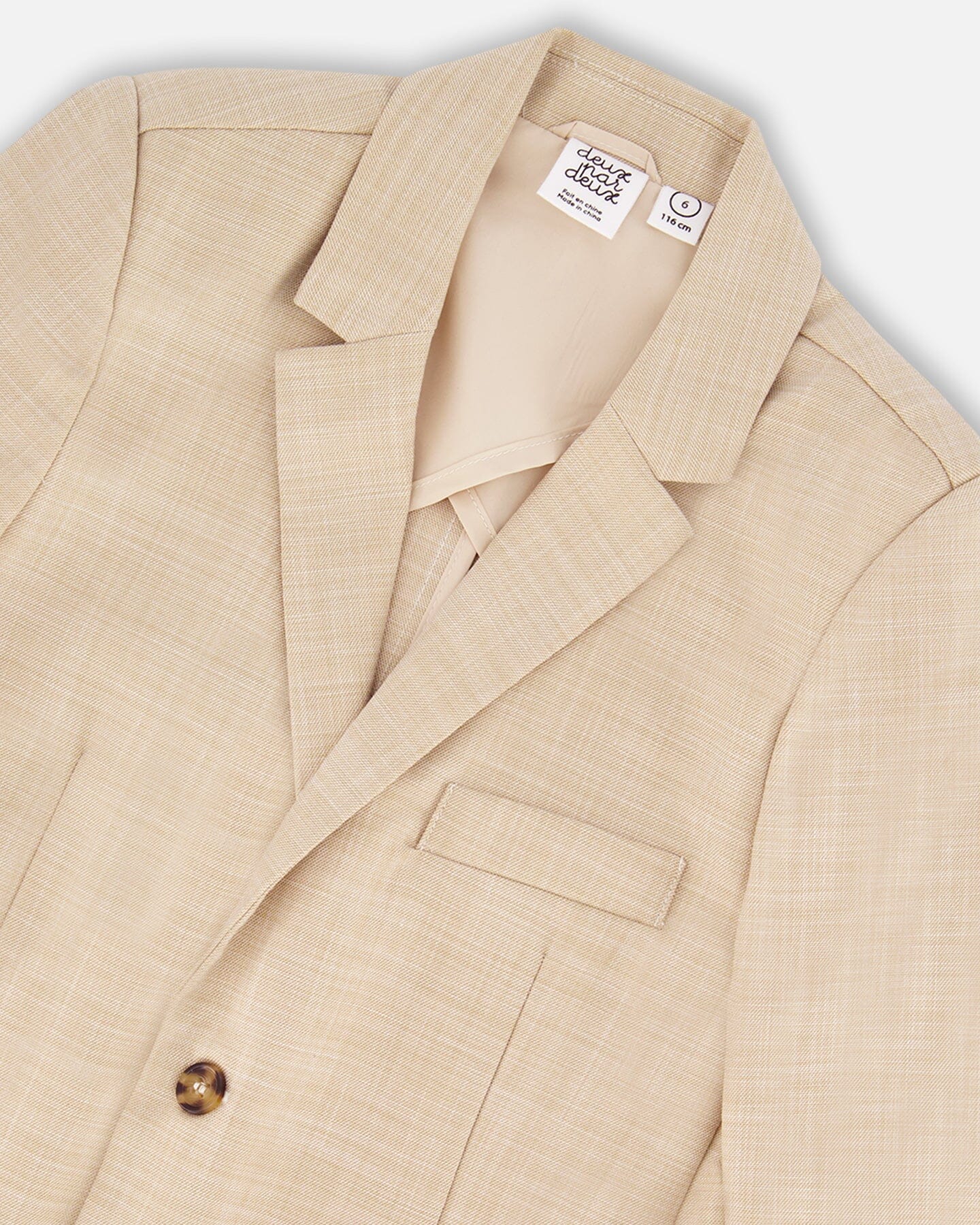 Two Button Blazer Light Taupe - Deux par Deux