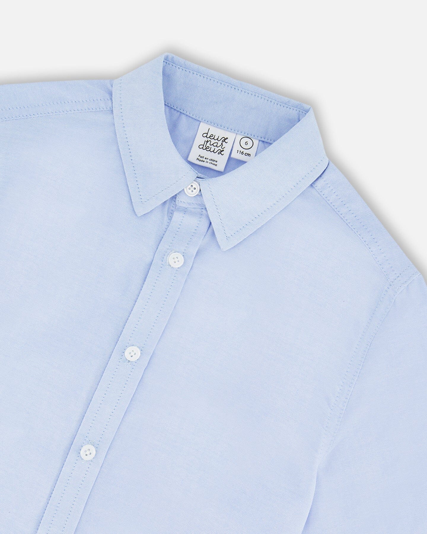 Long Sleeve Button Down Shirt Pale Blue - Deux par Deux