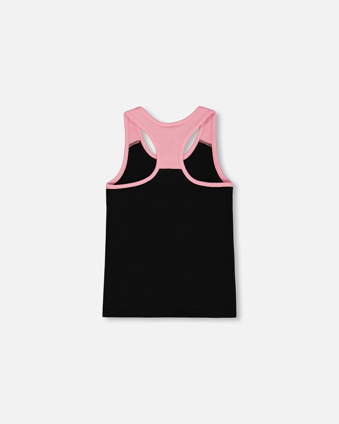 Organic Cotton Racerback Tank Top Black And Candy Machine - Deux par Deux