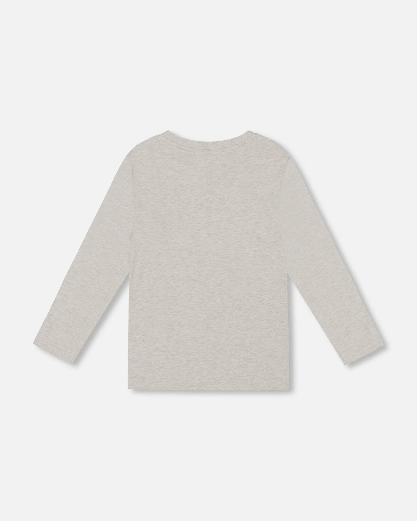 Organic Cotton Jersey Pocket T-Shirt Heather Beige Gray - Deux par Deux