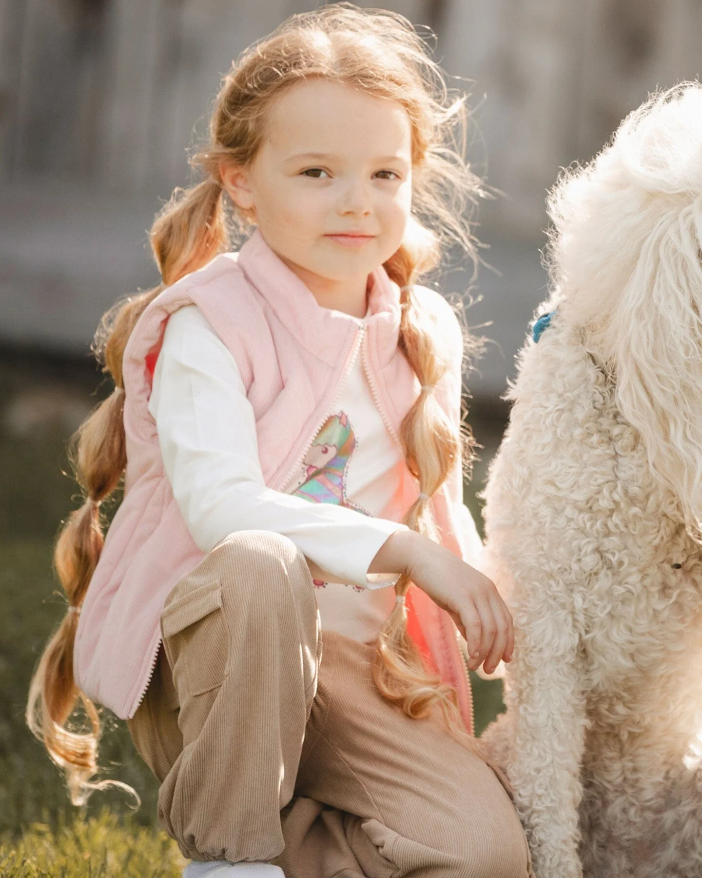 Corduroy Puffy Sleeveless Vest Dusty Pink - Deux par Deux