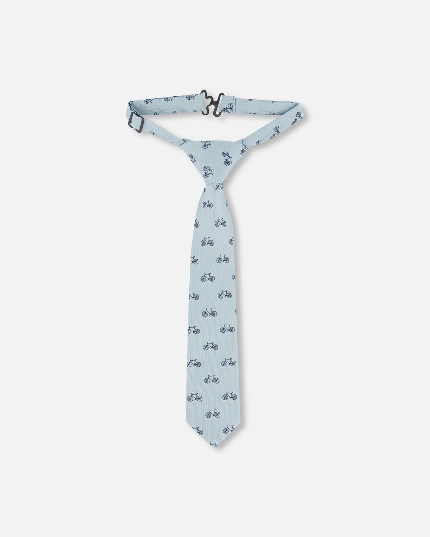 Neck Tie Pale Blue With Bicycle - Deux par Deux