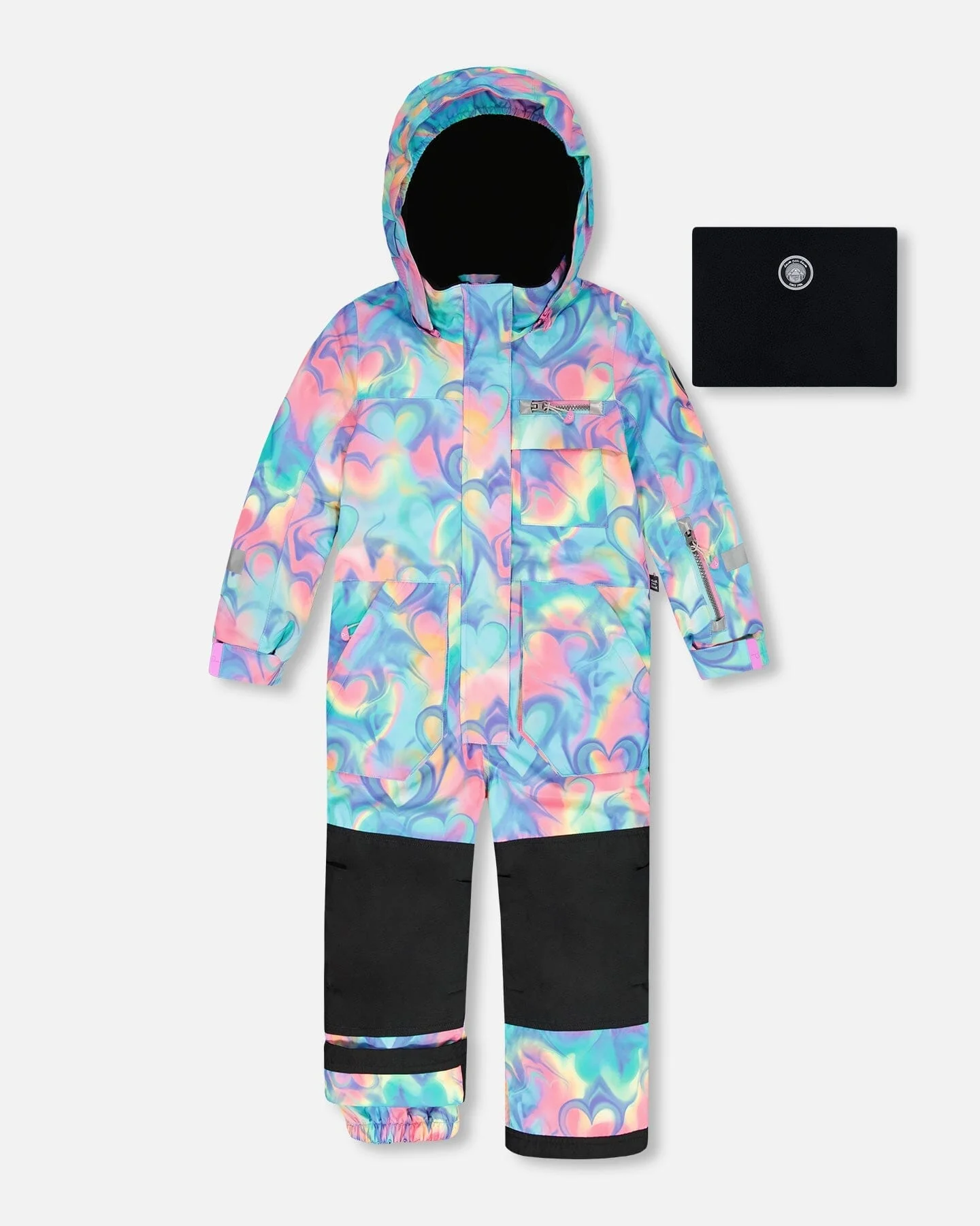 One-Piece Play Snowsuit Rainbow Heart Print - Deux par Deux