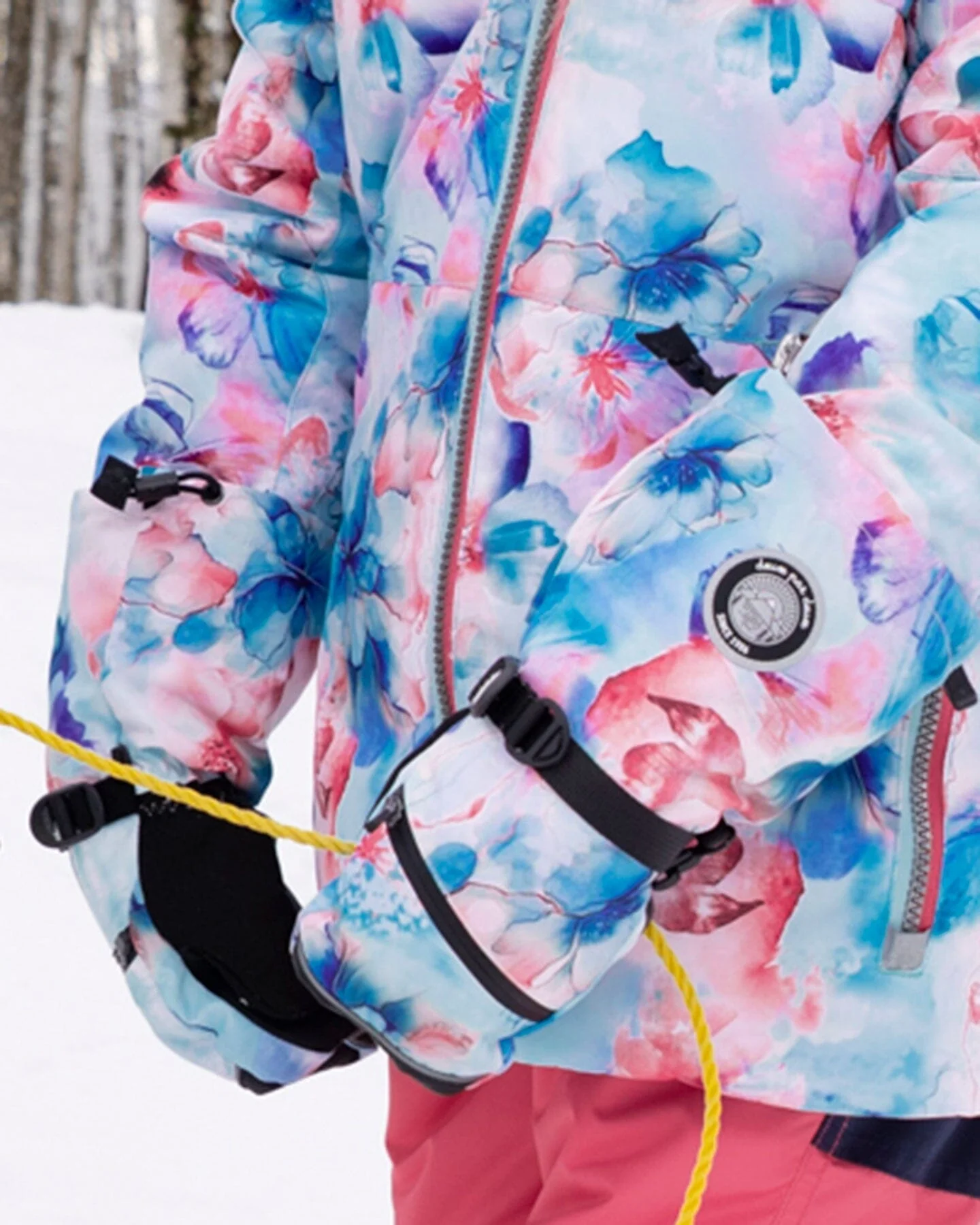 Winter Mittens Teknik Blue Flower Print - Deux par Deux